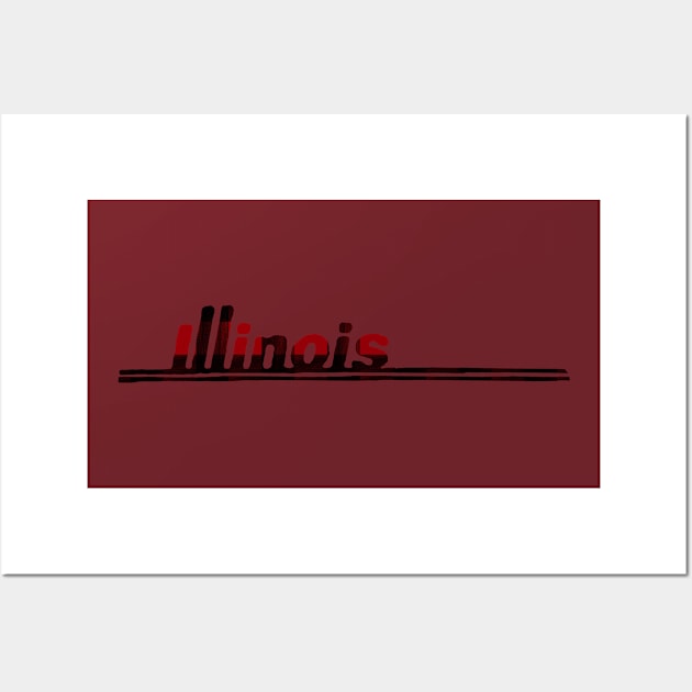 Illinois Buffalo Plaid License Design Wall Art by maccm